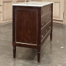 Antique French Louis XVI Mahogany Commode with Carrara Marble