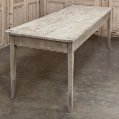 Grand 19th Century Rustic French Elm Farm Table