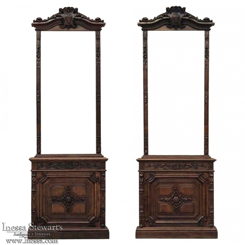 Pair 19th Century Library ~ Bookcase Built-In Cabinets