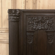 17th Century French Hand-Carved Cabinet Door with Half-Column Pilasters