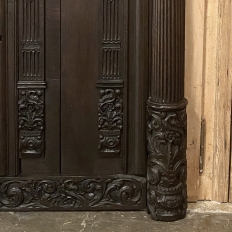 17th Century French Hand-Carved Cabinet Door with Half-Column Pilasters