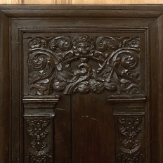 17th Century French Hand-Carved Cabinet Door with Half-Column Pilasters