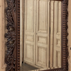 19th Century French Renaissance Carved Walnut Wall Mirror