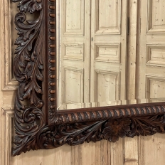 19th Century French Renaissance Carved Walnut Wall Mirror