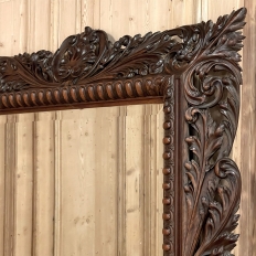 19th Century French Renaissance Carved Walnut Wall Mirror