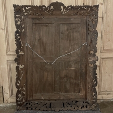 19th Century French Renaissance Carved Walnut Wall Mirror