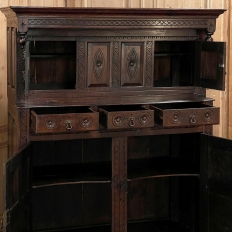 19th Century Rustic Renaissance Two-Tiered Cabinet