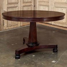 19th Century French Directoire Mahogany Round Dining Table