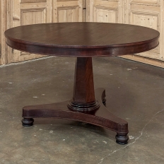 19th Century French Directoire Mahogany Round Dining Table