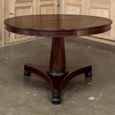 19th Century French Directoire Mahogany Round Dining Table