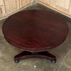 19th Century French Directoire Mahogany Round Dining Table