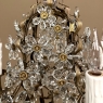 Mid-Century Italian Brass & Crystal Flower Chandelier