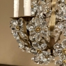 Mid-Century Italian Brass & Crystal Flower Chandelier