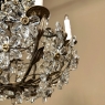 Mid-Century Italian Brass & Crystal Flower Chandelier