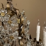 Mid-Century Italian Brass & Crystal Flower Chandelier