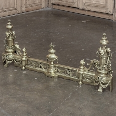 19th Century French Louis XVI Bronze Fireplace Fender Set