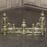 19th Century French Louis XVI Bronze Fireplace Fender Set