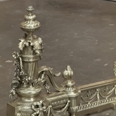 19th Century French Louis XVI Bronze Fireplace Fender Set