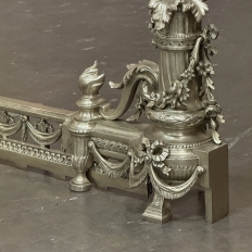 19th Century French Louis XVI Bronze Fireplace Fender Set