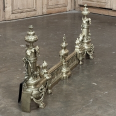 19th Century French Louis XVI Bronze Fireplace Fender Set