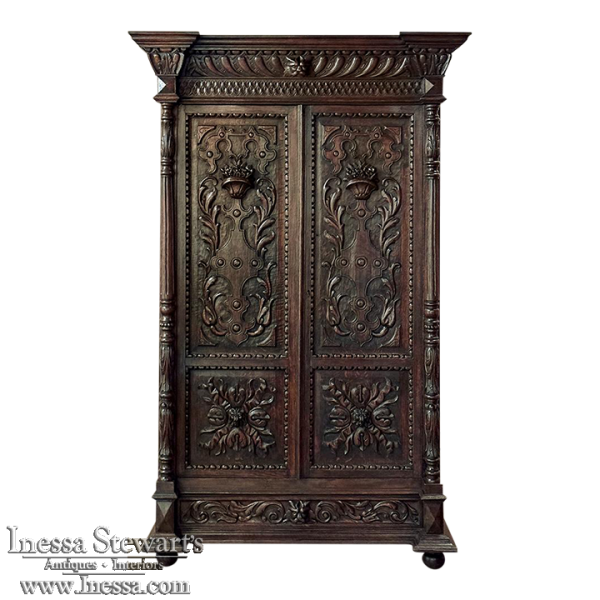 19th Century French Renaissance Revival Armoire ~ Wardrobe