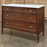 Antique French Louis XVI Mahogany Commode with Carrara Marble