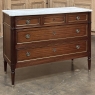 Antique French Louis XVI Mahogany Commode with Carrara Marble