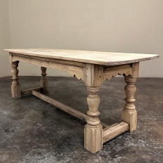 19th Century Rustic Country French Farm Table in Stripped Oak