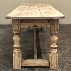 19th Century Rustic Country French Farm Table in Stripped Oak