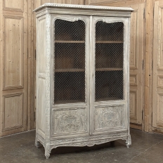 Pair 19th Century Country French Louis XVI Whitewashed Bookcases