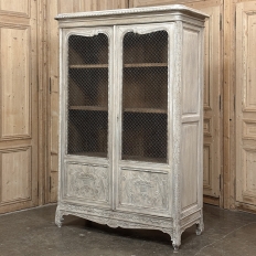 Pair 19th Century Country French Louis XVI Whitewashed Bookcases