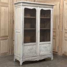 Pair 19th Century Country French Louis XVI Whitewashed Bookcases