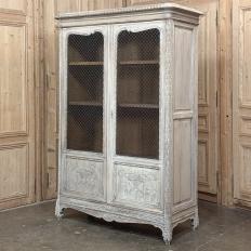 Pair 19th Century Country French Louis XVI Whitewashed Bookcases