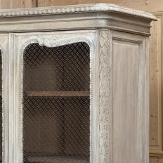 Pair 19th Century Country French Louis XVI Whitewashed Bookcases