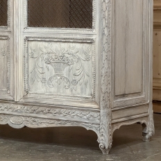 Pair 19th Century Country French Louis XVI Whitewashed Bookcases