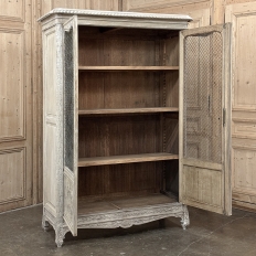 Pair 19th Century Country French Louis XVI Whitewashed Bookcases