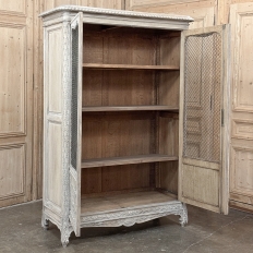 Pair 19th Century Country French Louis XVI Whitewashed Bookcases