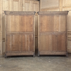 Pair 19th Century Country French Louis XVI Whitewashed Bookcases