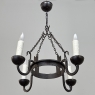 Antique Country French Wrought Iron Chandelier