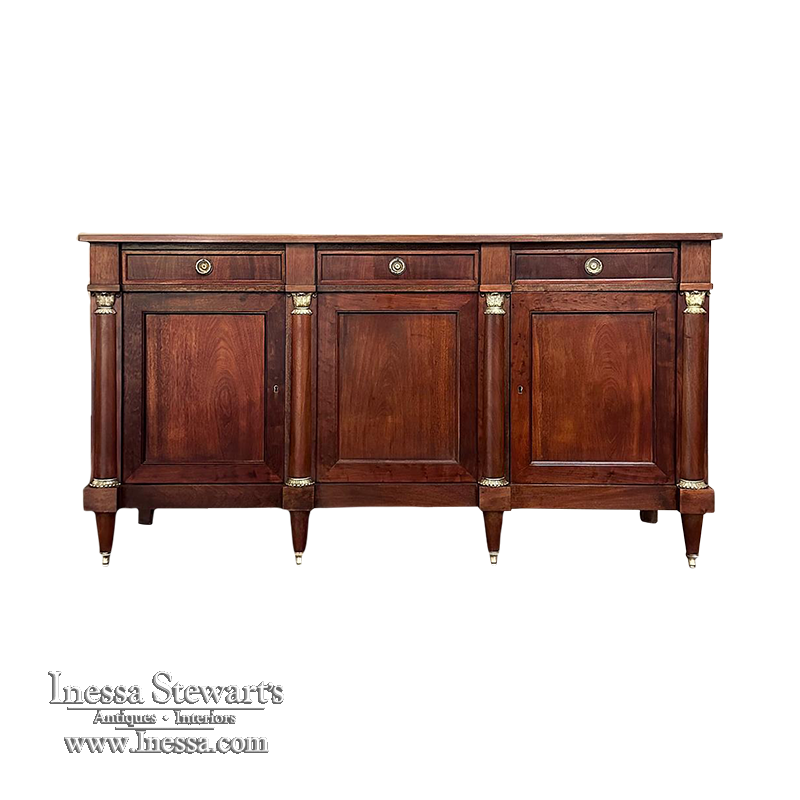 Antique French Empire Style Mahogany Buffet ~ Credenza