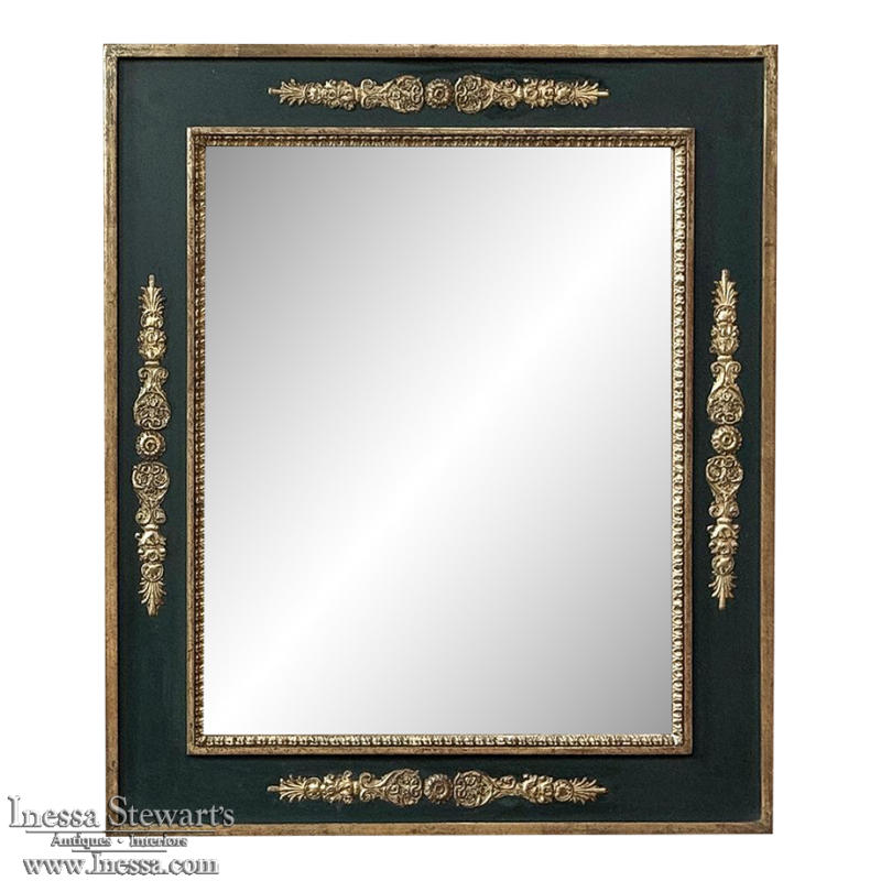 French Empire Style Painted & Gilded Mirror