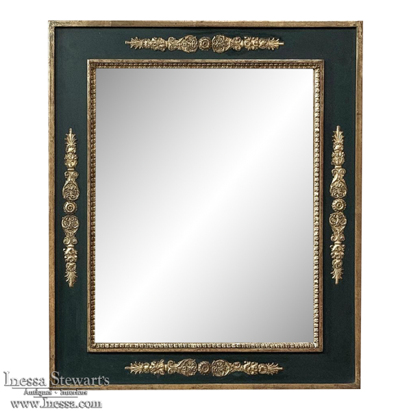 French Empire Style Painted & Gilded Mirror