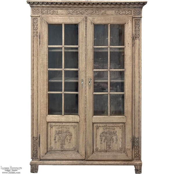 18th Century Country French Louis XVI Period Bookcase in Stripped Oak