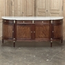 Antique French Louis XVI Mahogany Buffet with Carrara Marble