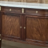 Antique French Louis XVI Mahogany Buffet with Carrara Marble