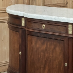 Antique French Louis XVI Mahogany Buffet with Carrara Marble