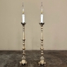 Pair 19th Century Bronze Candlestick Floor Lamps