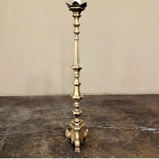 Pair 19th Century Bronze Candlestick Floor Lamps