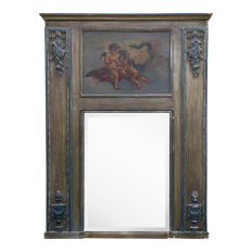 19th Century French Louis XVI Painted Trumeau ~ Mirror