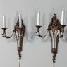 Pair Antique French Louis XV Painted Wall Sconces